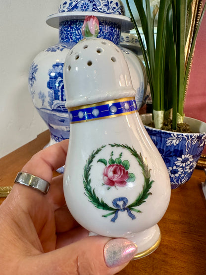 Vintage Richard Ginori Princess Blue Porcelain Muffineer Sugar Shaker, Italy
