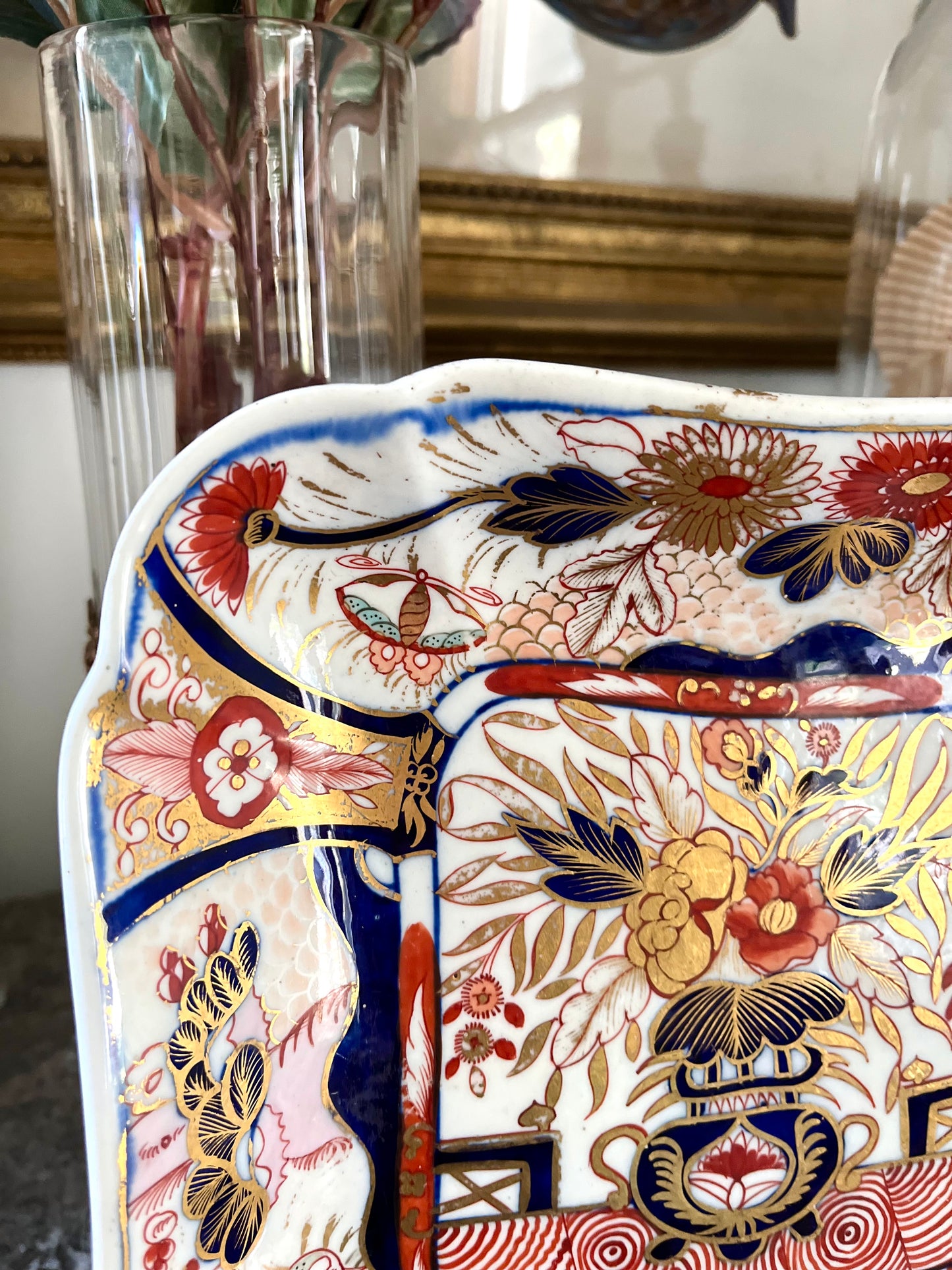 Coalport Porcelain Square Dish, Circa 1805 — Japan Pattern, Georgian Period