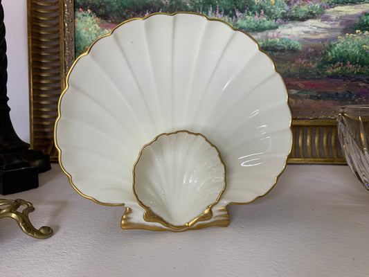 Lovely Lenox Aegean Shell dip tray with 24k gold - Excellent condition!