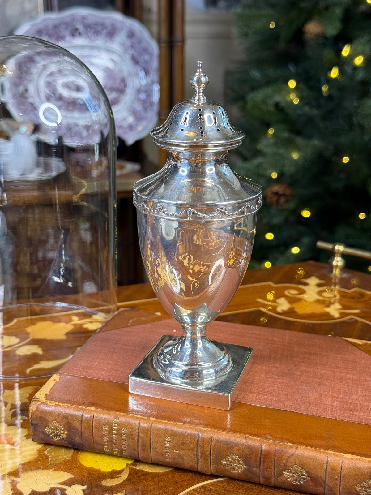 Antique Walker & Hall Sterling Silver Sugar Caster | Sheffield 1923 | Garland Decoration | 7” H