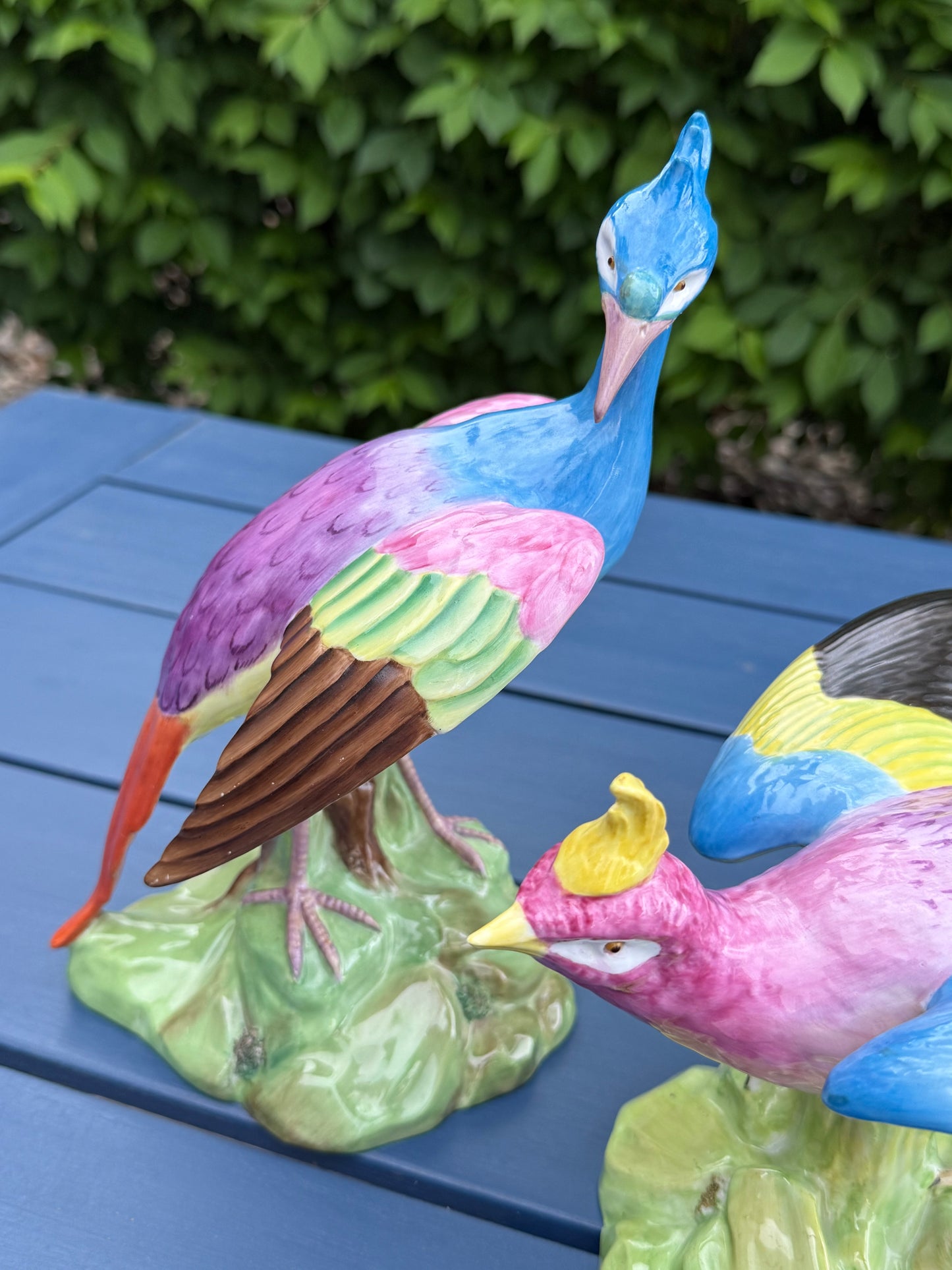 Rare - Antique Pair Copeland Spode China Porcelain Birds, Circa 1915 | English Hand-Painted Figures