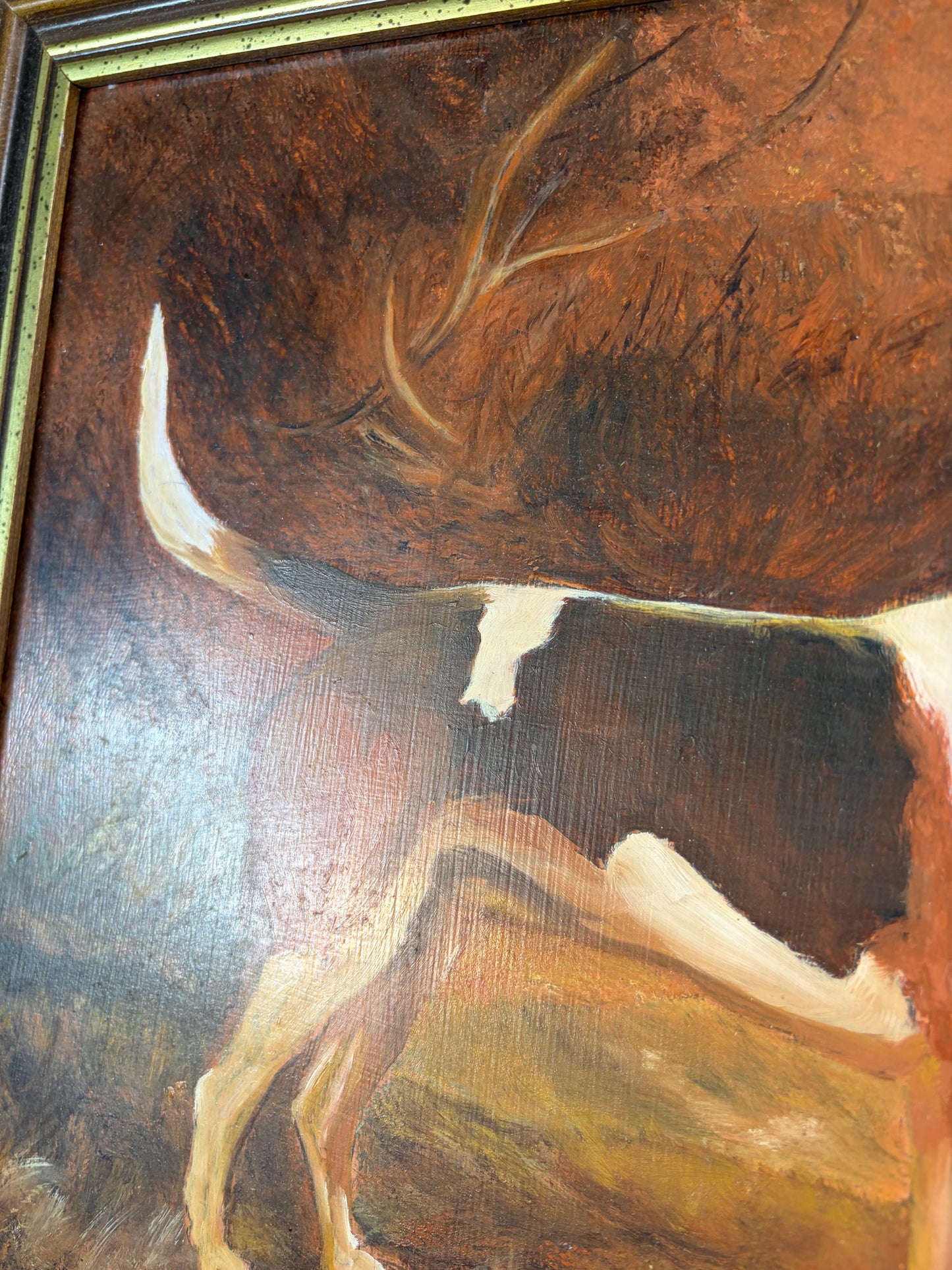 Sweetest reproduction dog painting on board! Signed!