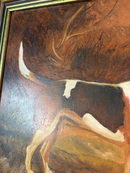 Sweetest reproduction dog painting on board! Signed!