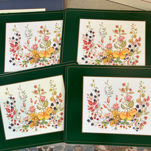 Pimpernal England cork back botanical art or placemat 12 x 9