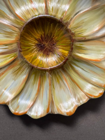 Hand painted floral daisy plate