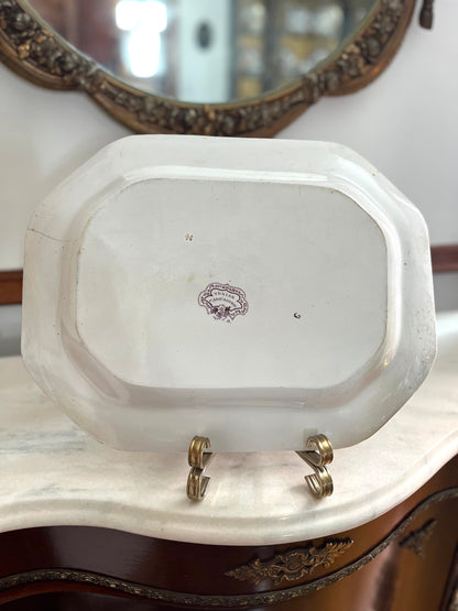 Museum Piece Rare James Beech Texian Campaigne Mulberry Transferware Platter, c. 1837–1844