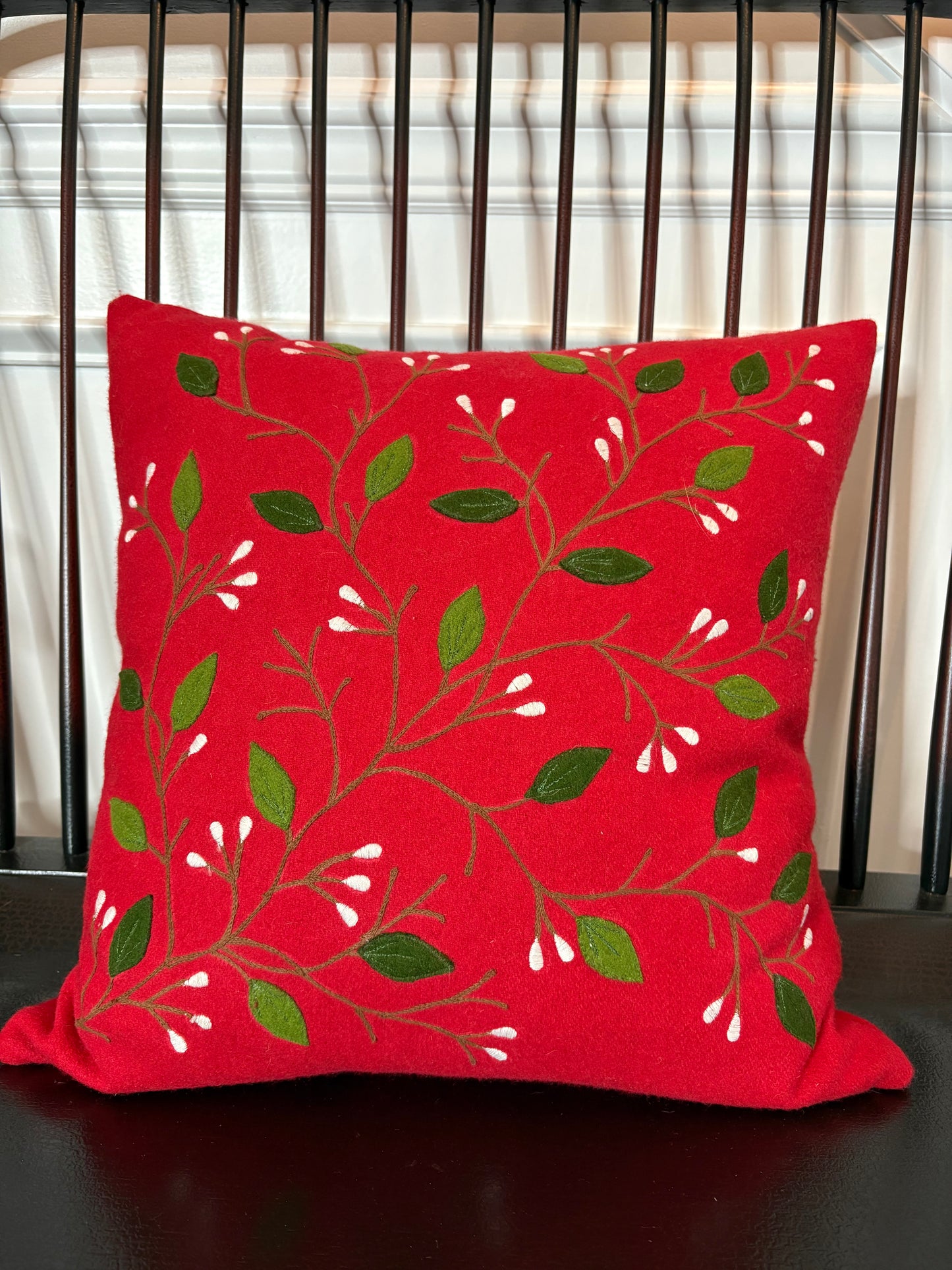 Crate & Barrel Winterberry Pillow 18”