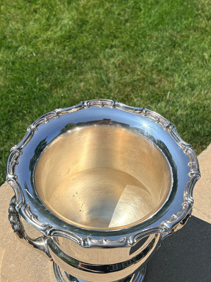 WCCR Charitable Item #104 | Leonard Silver-Plated Champagne Bucket | Vintage Wine Cooler | 10” x 8.5”