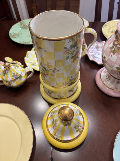 Vintage Mackenzie Childs Dandy Lion 17 1/4” tall lidded canister!