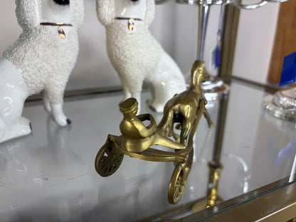 Brass horse jockey and horse figurine!