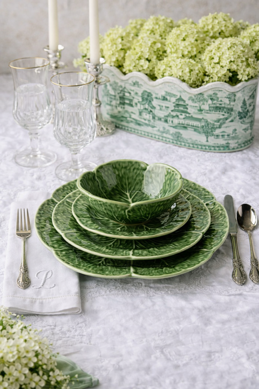 Green Cabbage Ceramic Dinner Plate | 11in