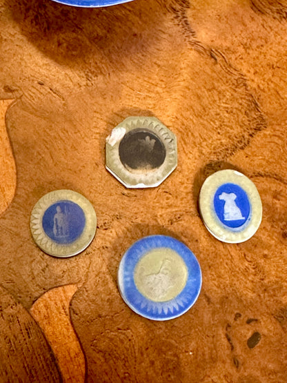 Four Rare Wedgwood Tricolor Jasper Cameo Medallions, Late 18th Century (c.1780–1795) – Sold Individually