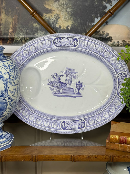Antique Thomas Booth “Vase” Lavender Transferware Large Meat Platter | 1868 | 19.5” | DA4459