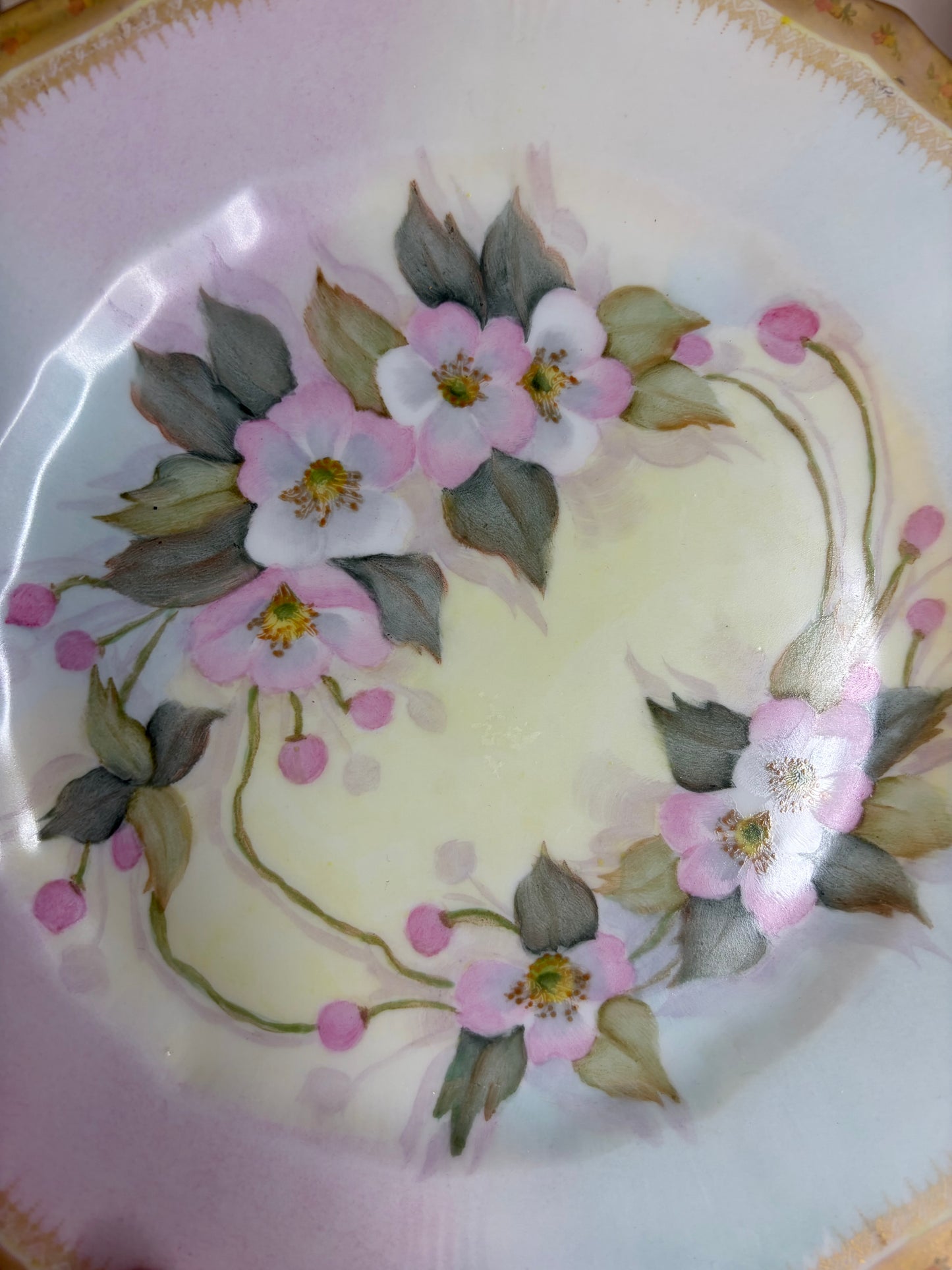 Lovely handpainted 1954 floral plate! As is!