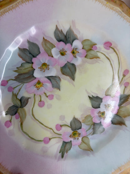 Lovely handpainted 1954 floral plate! As is!