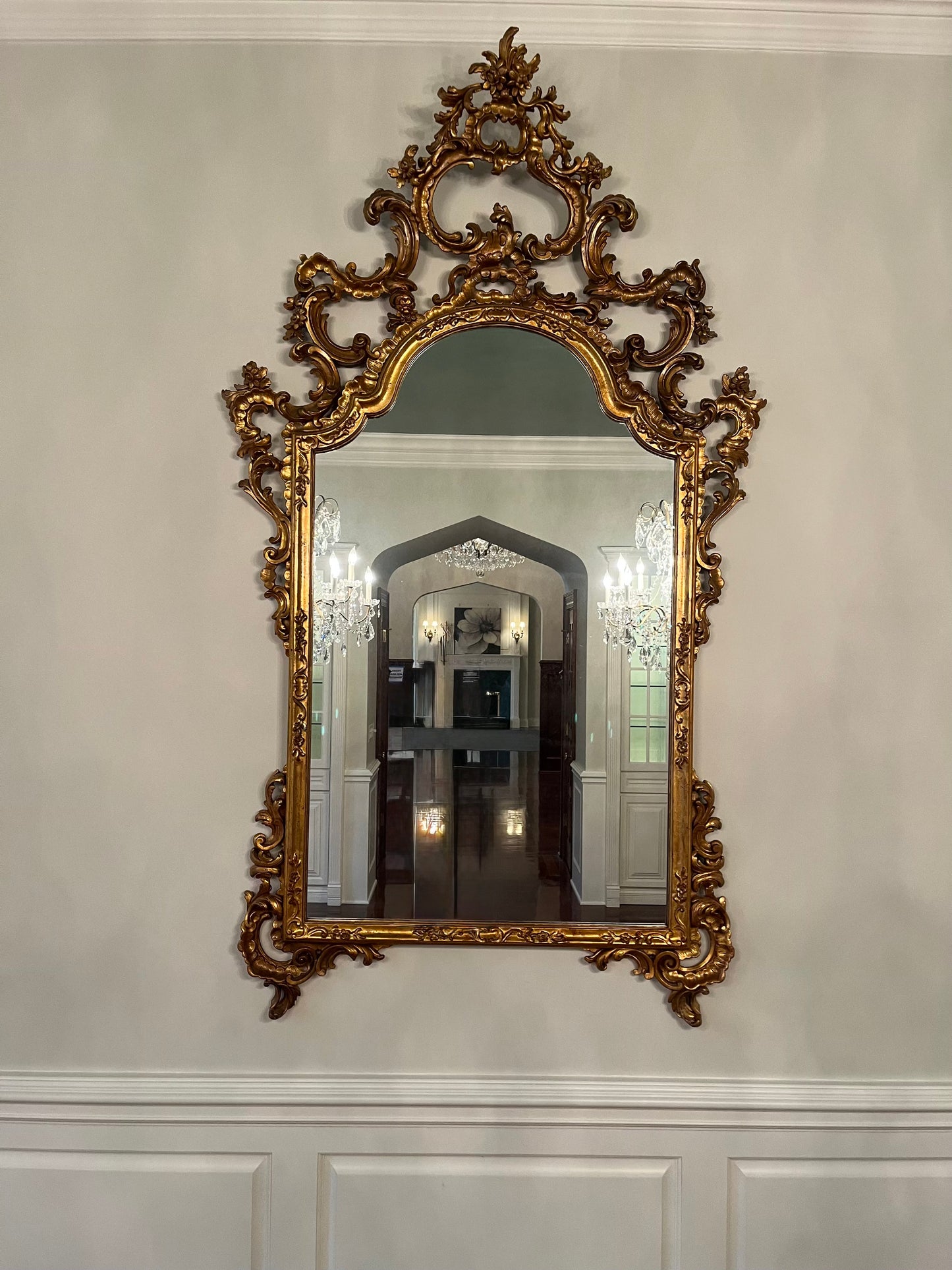 Italian LaBarge Gilt Wood Mirror 72” x 42.5”