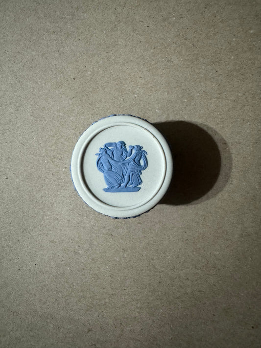 Reserved white blue trinket box Wedgwood