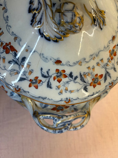 Stunning antique Minton Fuchsia lidded large tureen!