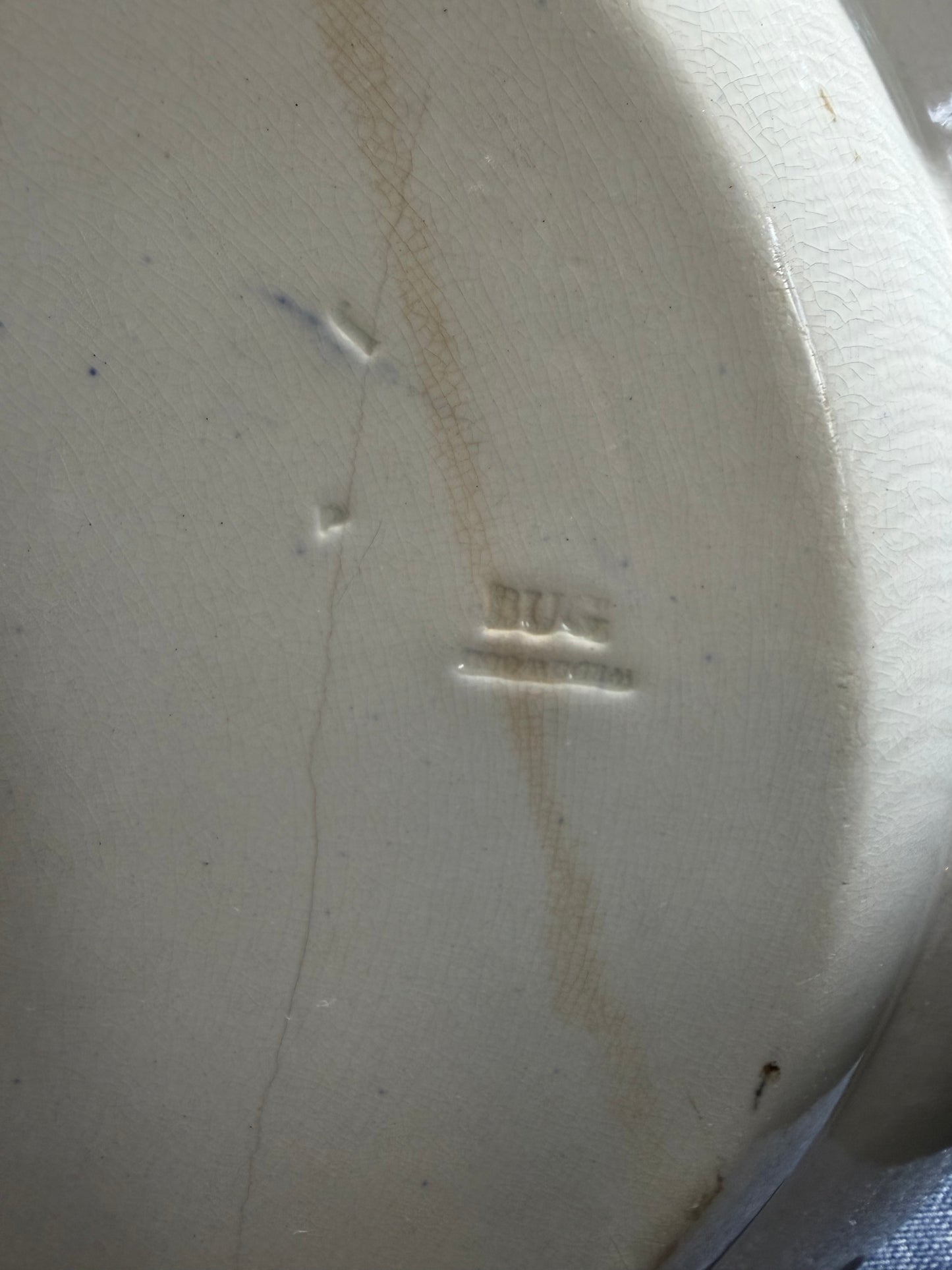 Stunning antique 18 3/4”Wedgwood blue and white platter with pasture scene and cows!