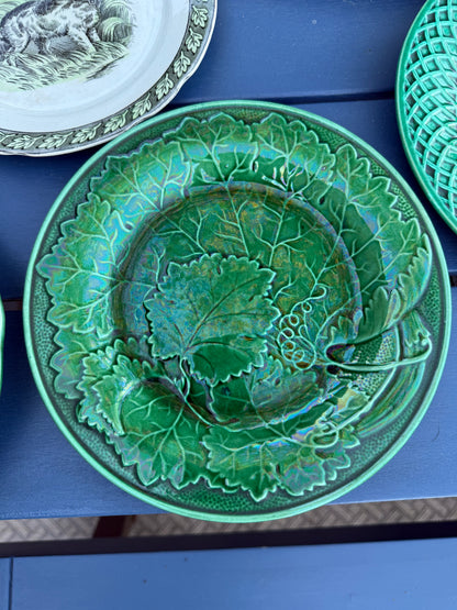 ANTIQUE FRENCH MAJOLICA SET (4), 9"D STYLE #DA4480
