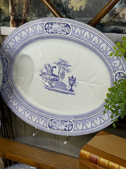 Antique Thomas Booth “Vase” Lavender Transferware Large Meat Platter | 1868 | 19.5” | DA4459
