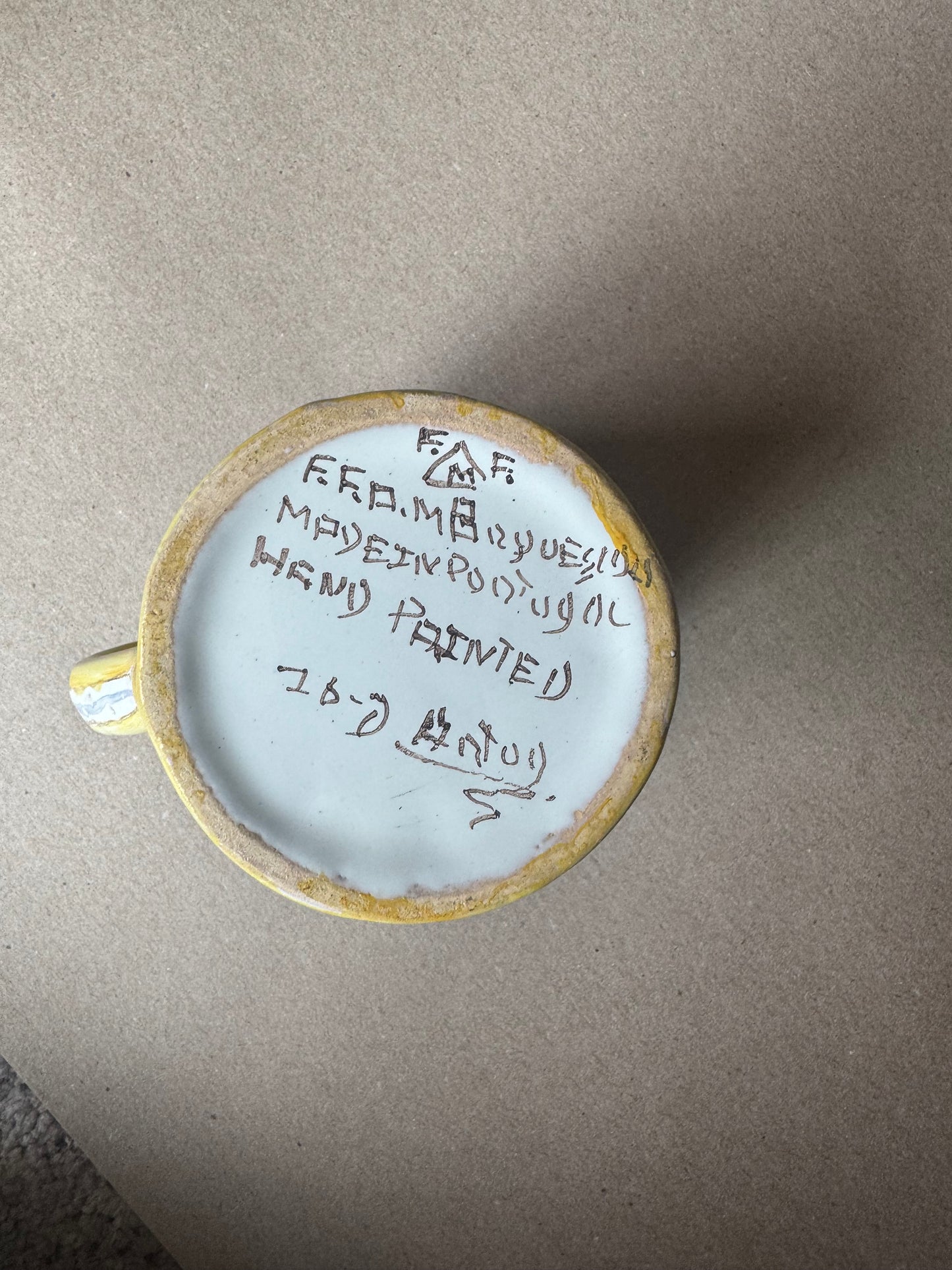 Hand-Painted Portuguese Ceramic Tankard Mug | F.F. Marques Alcobaça