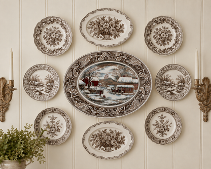 Vintage Johnson Brothers Historic America “Home for Thanksgiving” 20” Turkey Platter | England