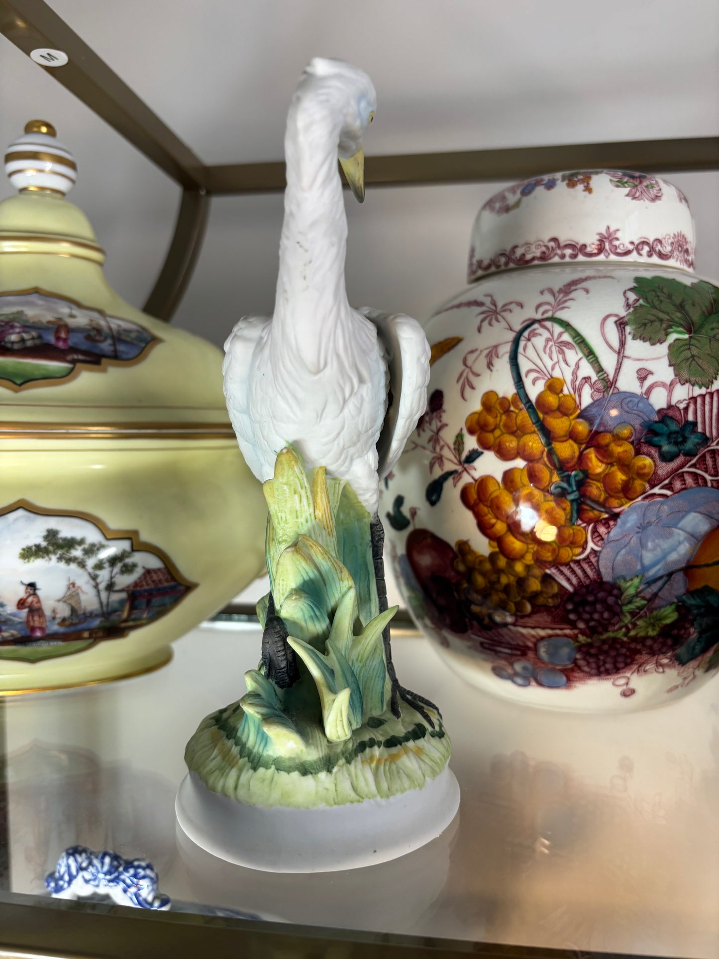 Lovely handpainted egret!