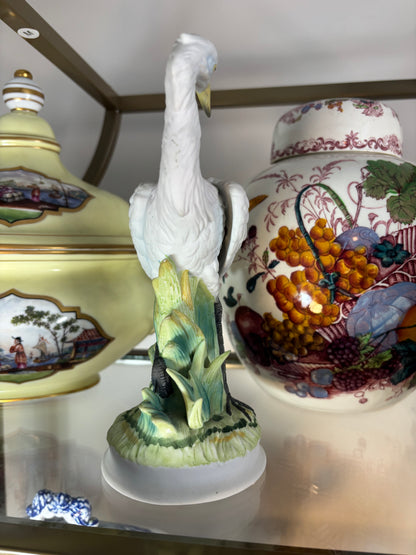 Lovely handpainted egret!