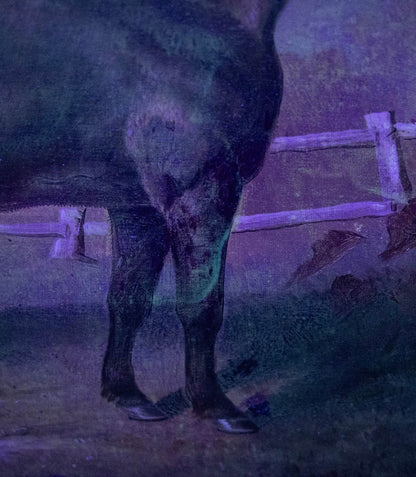 Attributed to John E. Ferneley Sr. English Thoroughbred Horse Portrait Oil Painting, c. 1848–1860 | Framed: 20.75” H × 26.75” W