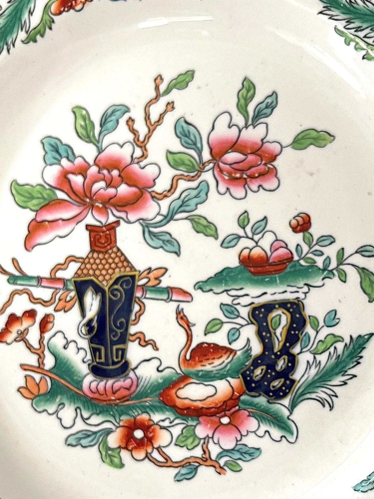 Live 09/15 Gorgeous Antique Ashworth / Vase And Table Pattern /Staffordshire Chinoiserie Plate With Swan