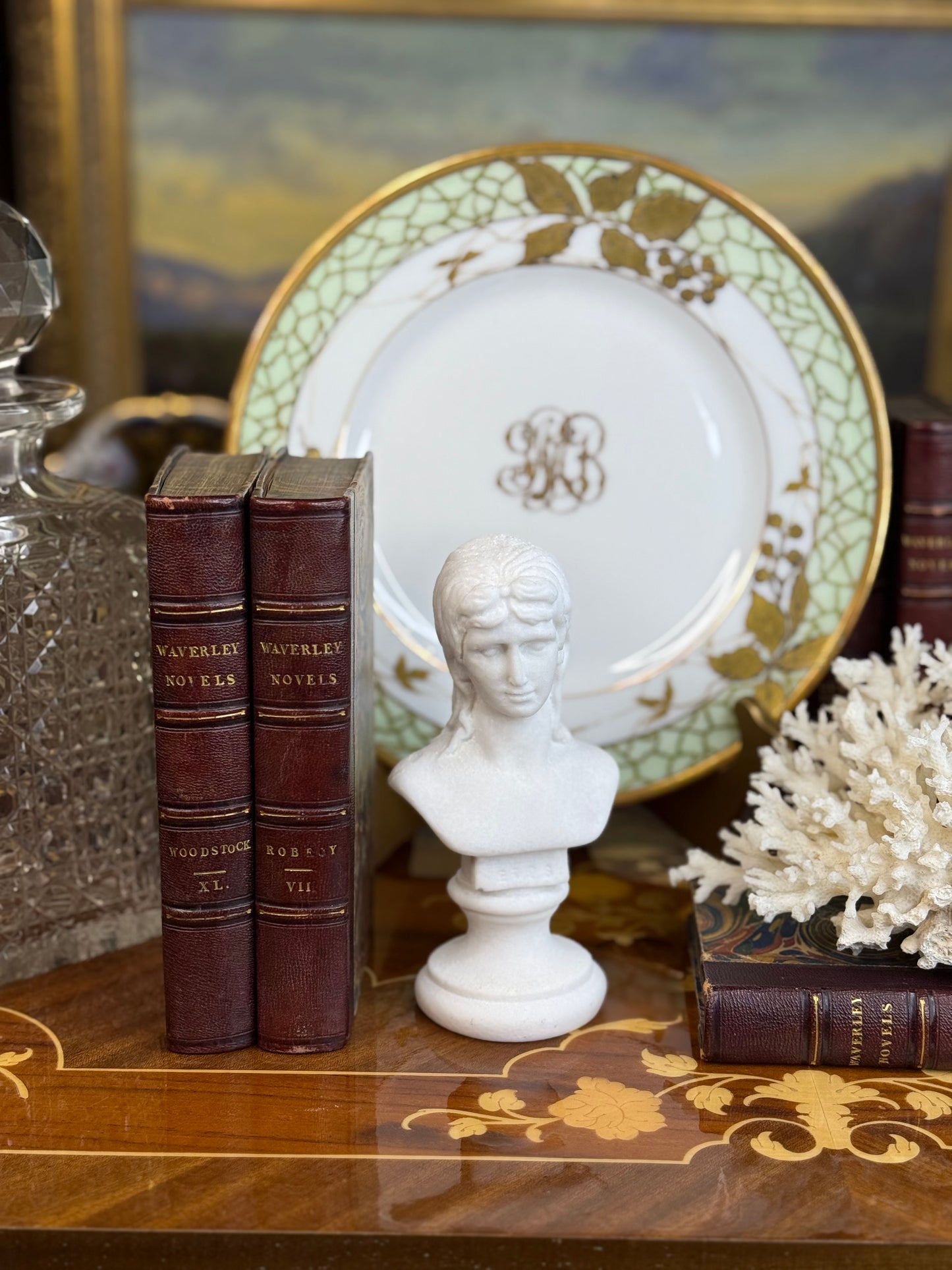 6” Italian White Marble Bust | Classical Sculpture Accent