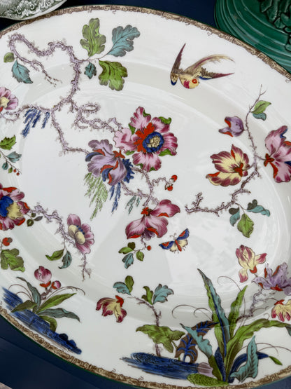 RESERVED - Vintage Wedgwood "Swallow" Platter with Green Trim | Discontinued Pattern | c.1950 | Style DA4510