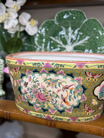 Danny's Fine Porcelain: Rose Canton Oval Cachepot / Footbath | (TWO SIZES AVAILABLE)  #41456, #41455