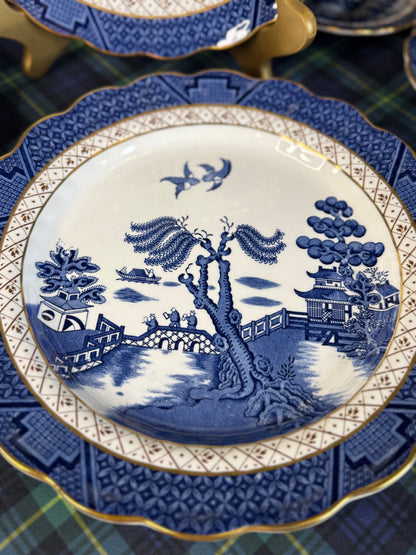 1940s Vintage Booths Real Old Willow Dinner Plate | A8025 | 10.5” Scalloped Edge | Made in England| 3 Available
