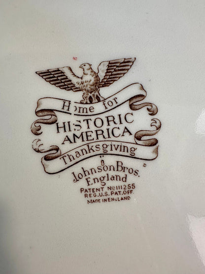 Vintage Johnson Brothers “Historic America" Holiday Platter, Made in England, 20"