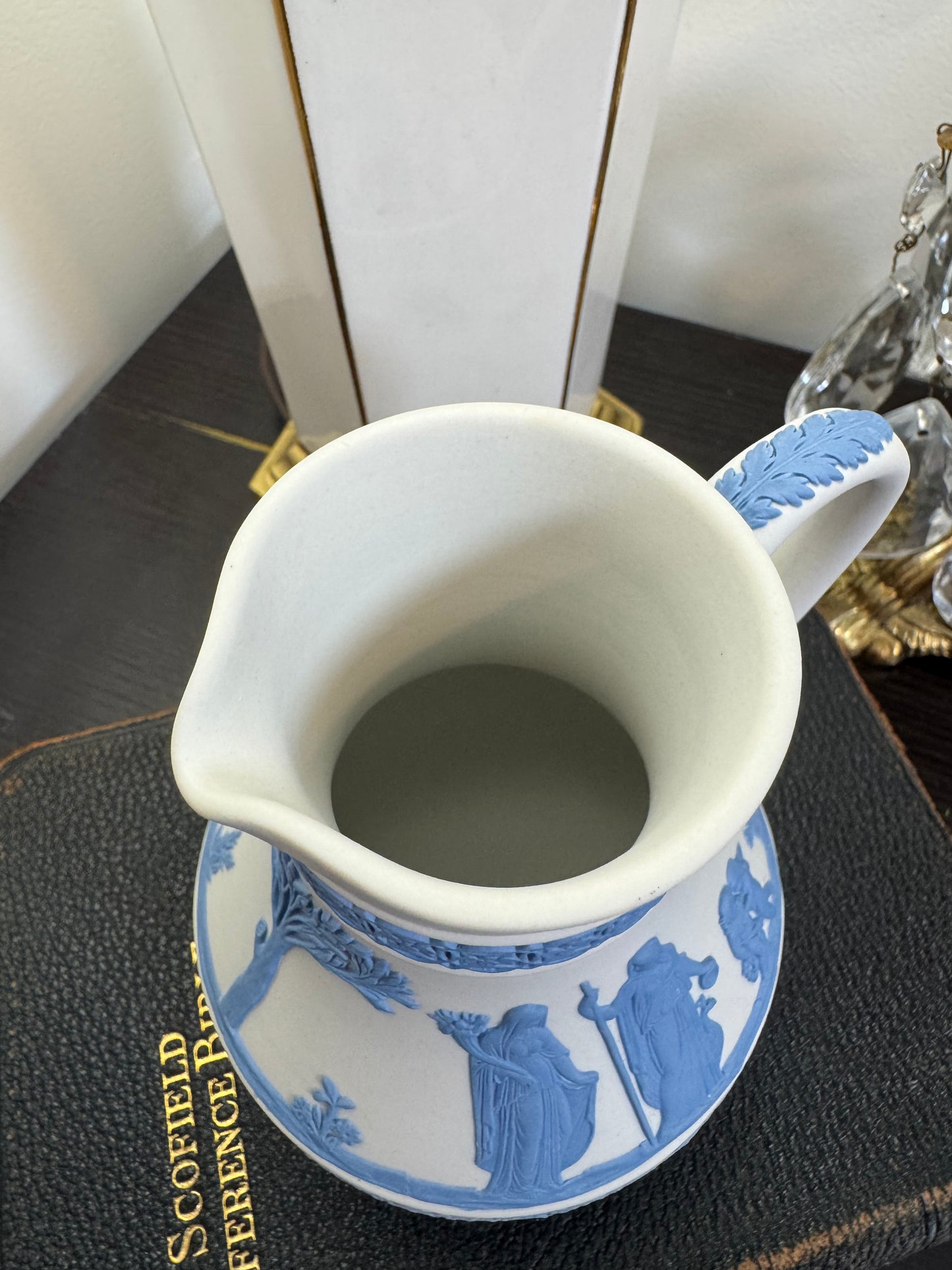 Wedgwood white and blue stunning pitcher