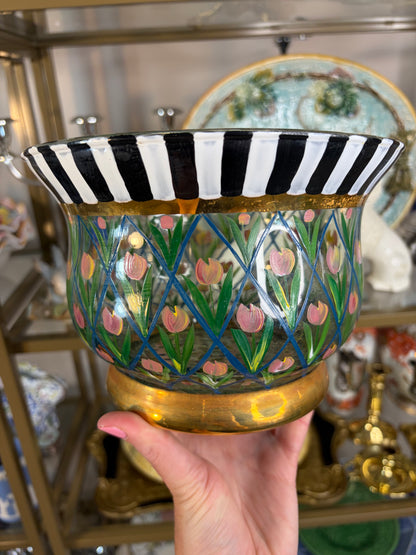 Vintage Mackenzie Childs handpainted vase!