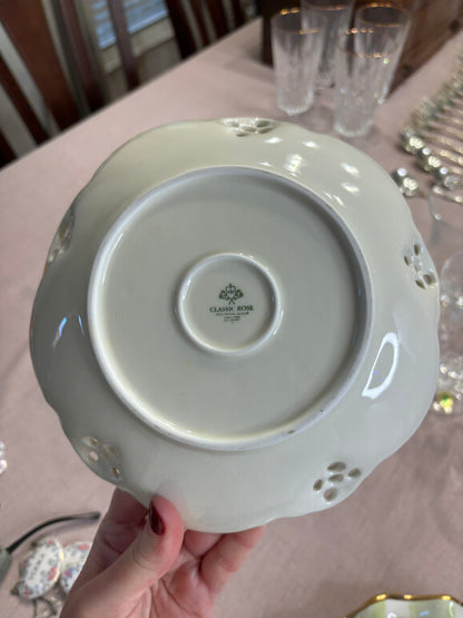 Beautiful Rosenthal Classic Rose pierced bon bon dish or shallow bowl!