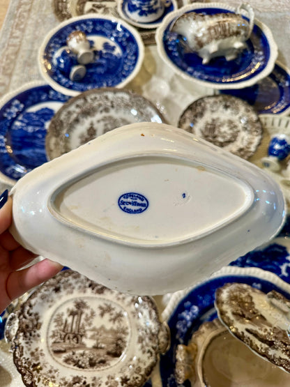 Copeland Spode Tower Blue Pickle Relish Dish | c. 1902-1935