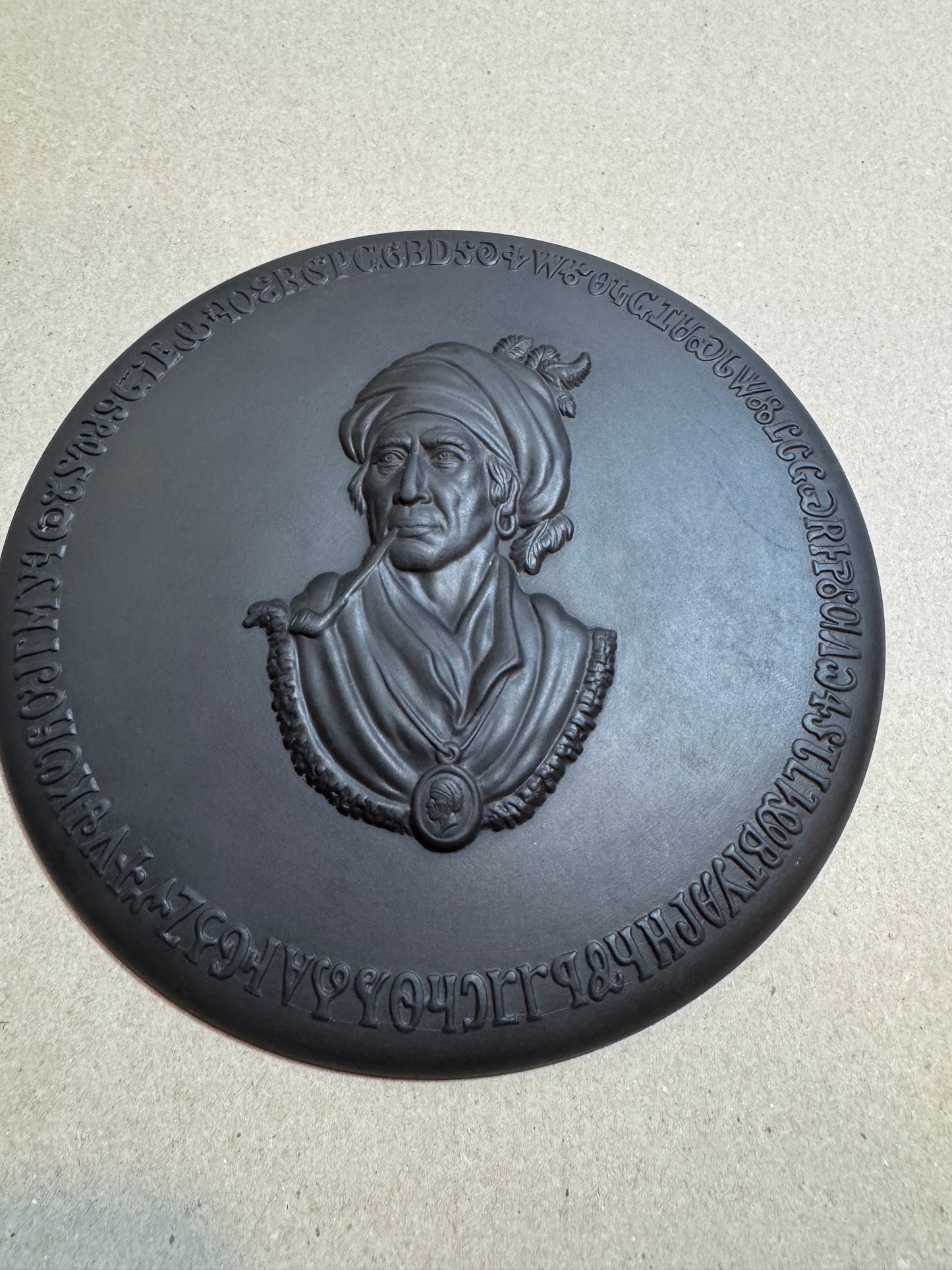 Black bassault Wedgewood pendant size 8 inch diameter ￼