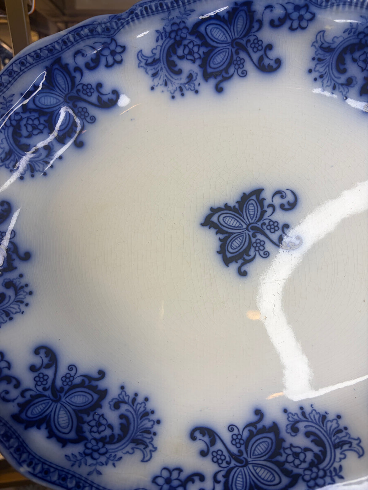 Antique Johnson Bros. Flow Blue Princeton platter! Circa 1900-1912