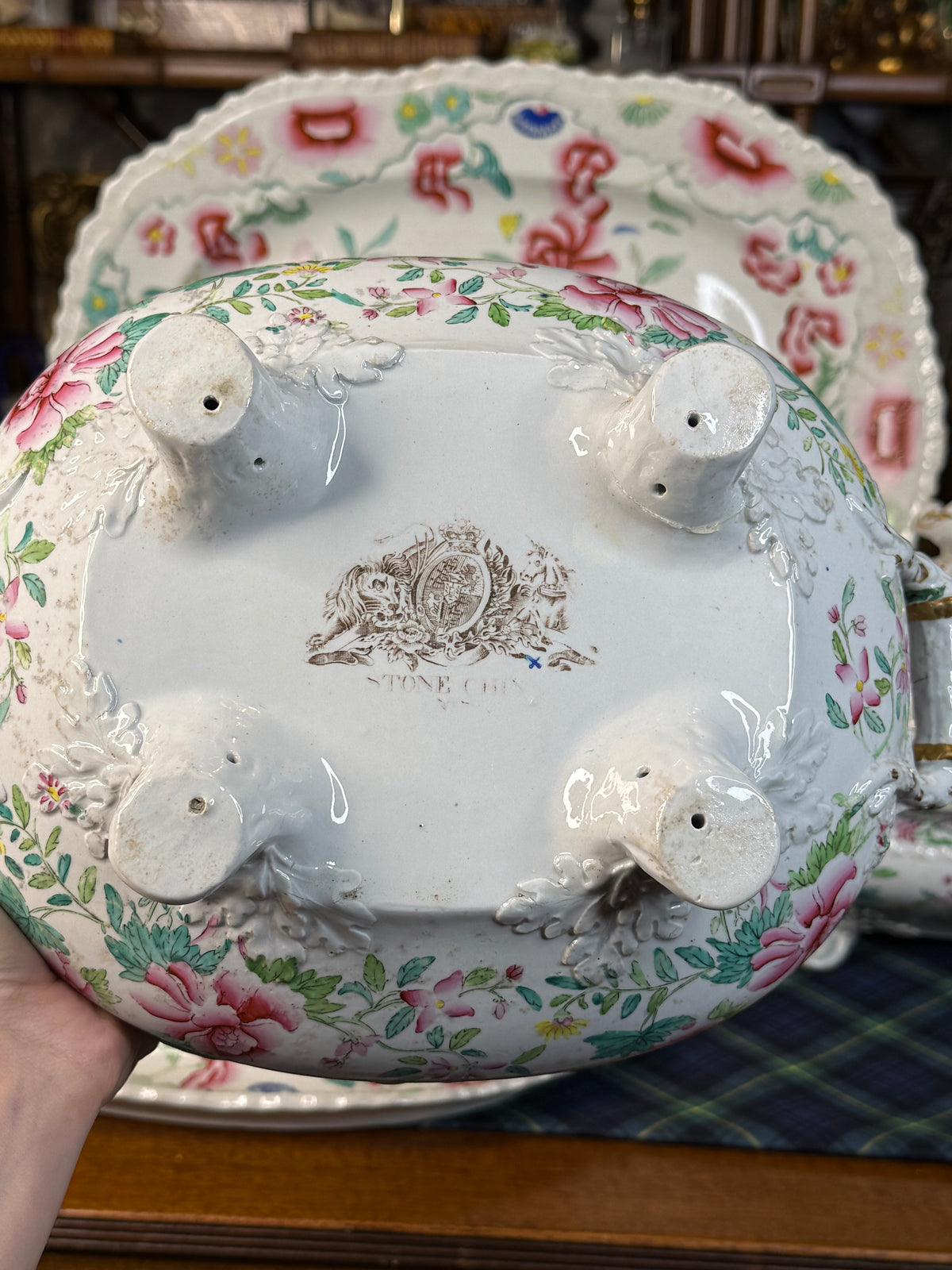 Antique Hicks & Meigh Stone China 6-Piece Tureen & Platter Serving Set | English Staffordshire | Circa 1820