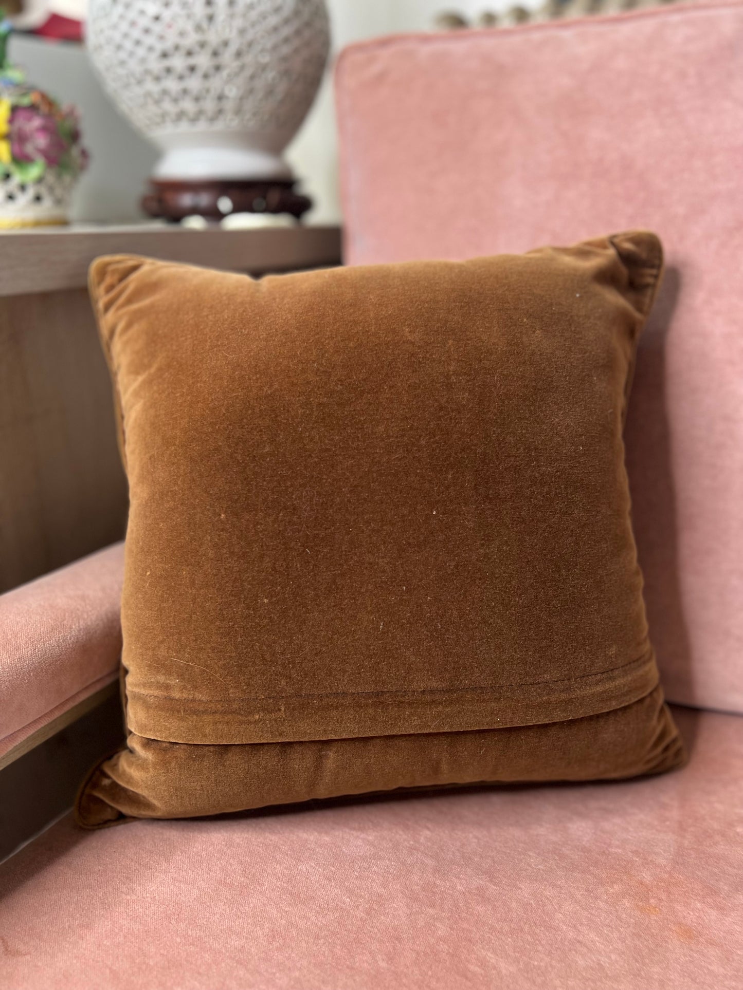 Vintage Cavalier King Charles Needlepoint Pillow with Velvet Pillow