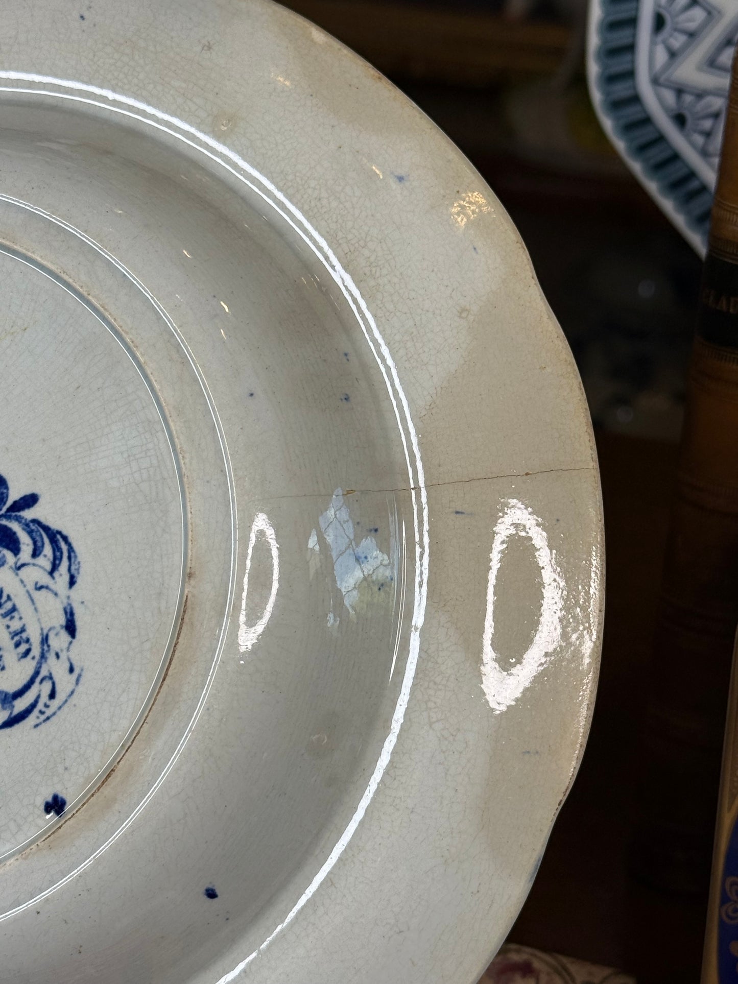 Antique Enoch Wood & Sons Historical Blue Transferware Plate | Italian Scenery St. Peter’s Rome | c.1820s | 10”