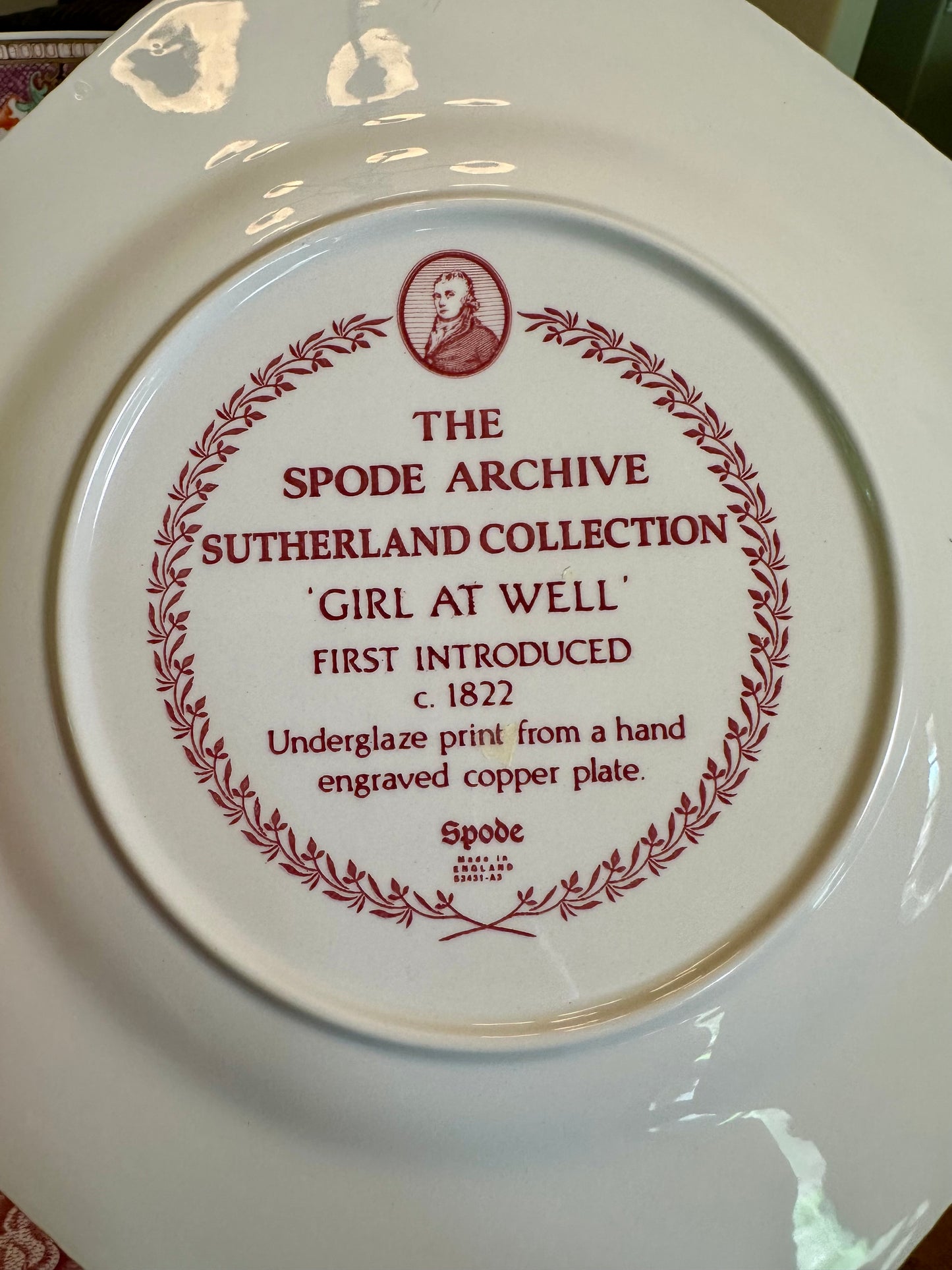 Spode Archive Sutherland Collection Red Transferware Octagonal Plates – Choice of 4 Scenic Designs, Sold Separately