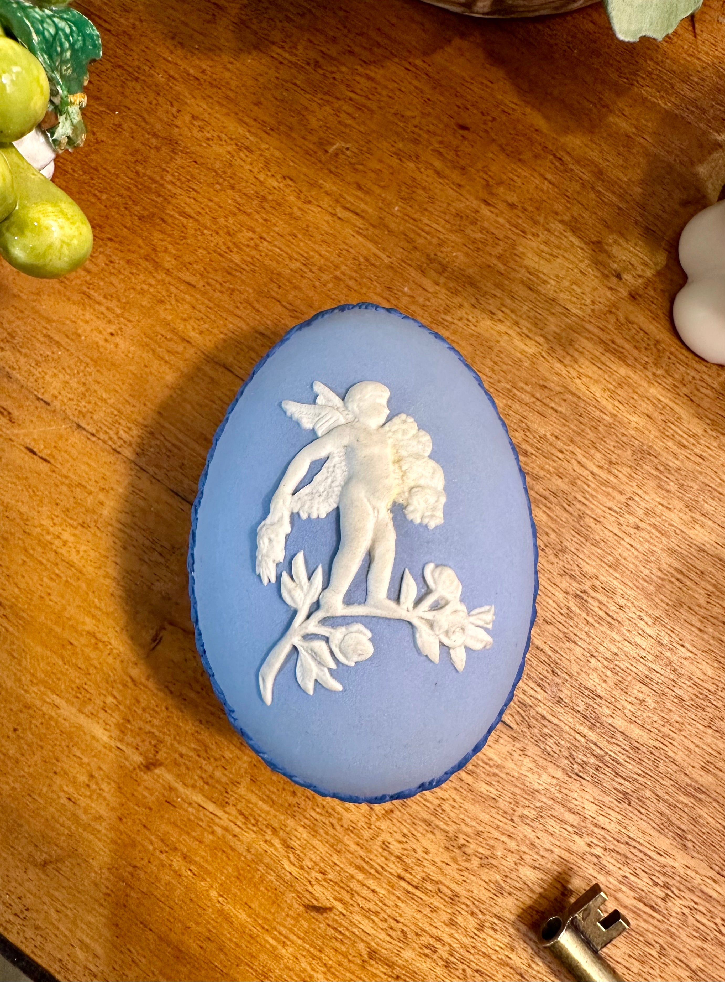 Vintage Wedgwood Tri-Color Jasperware Egg Box, Made in England