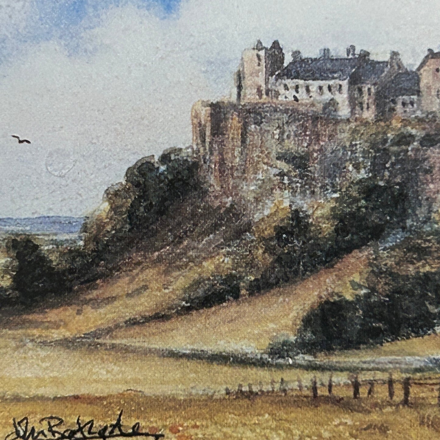 Darling set of 2 vintage landscapes in rich wood and gold gilt frames wall art