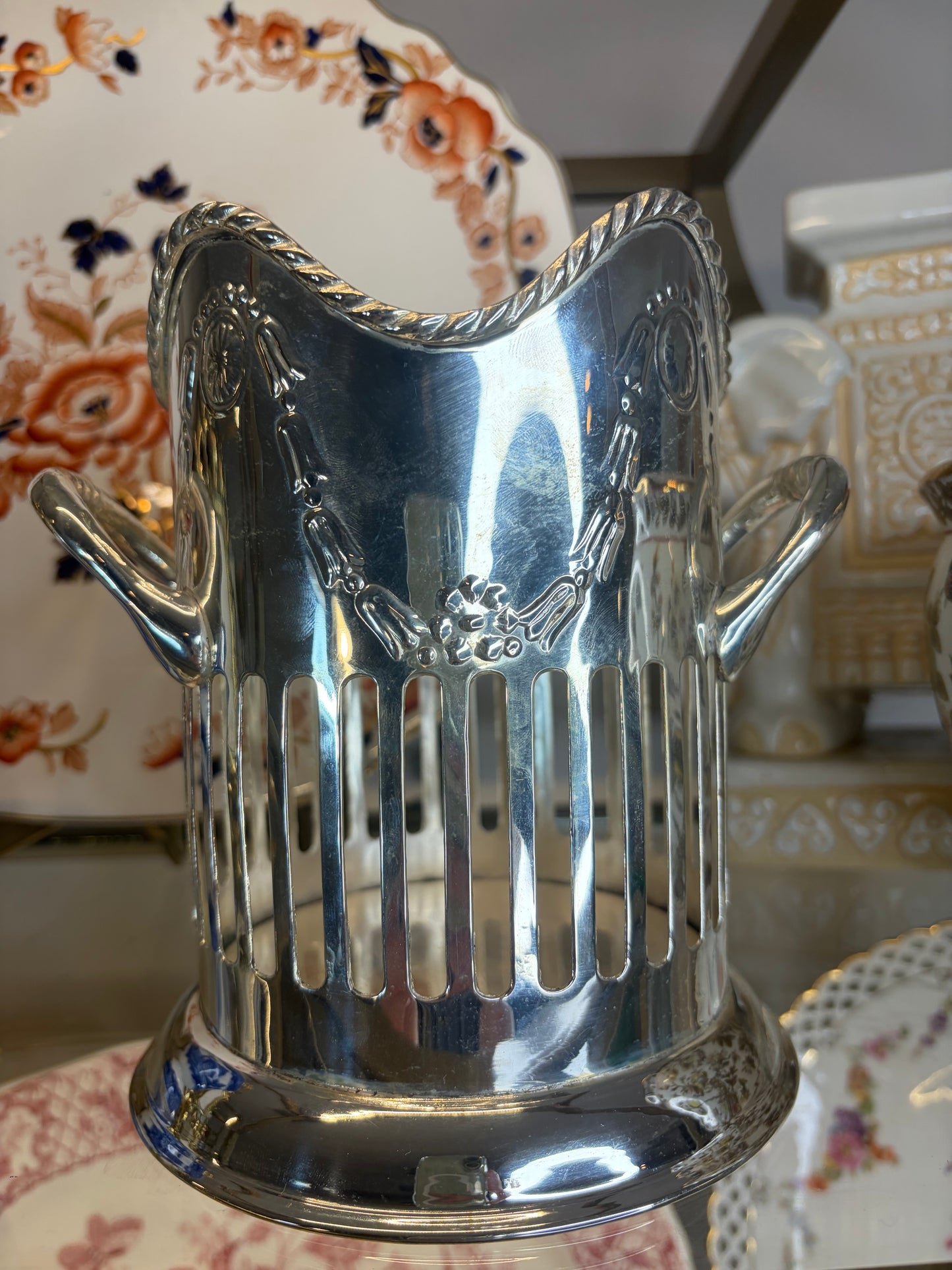 Lovely silverplated wine holder!