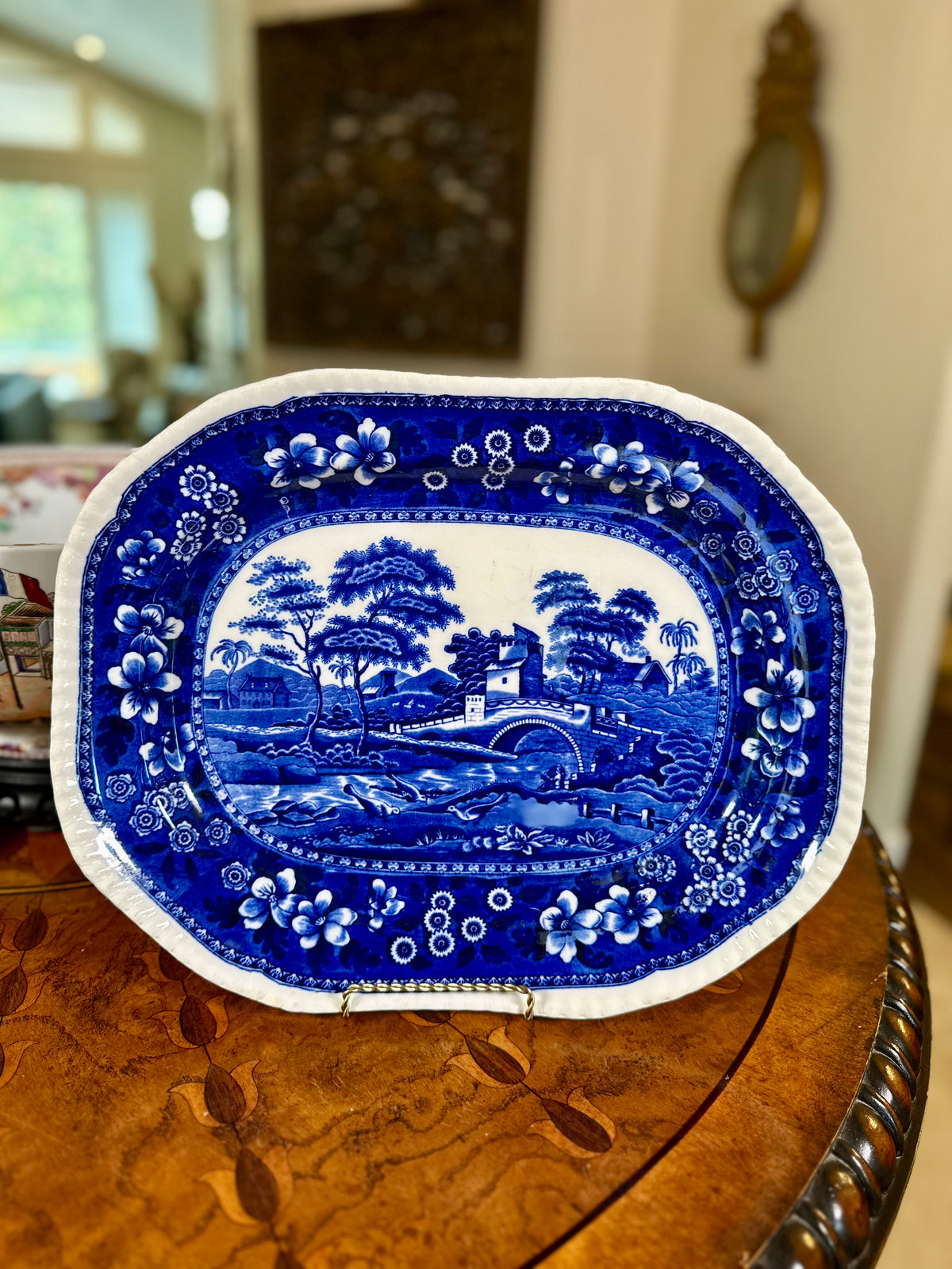 Antique Copeland Spode Tower Blue 15” Oval Serving Platter | February 1914